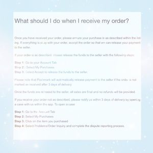 What to do after receiving an item..